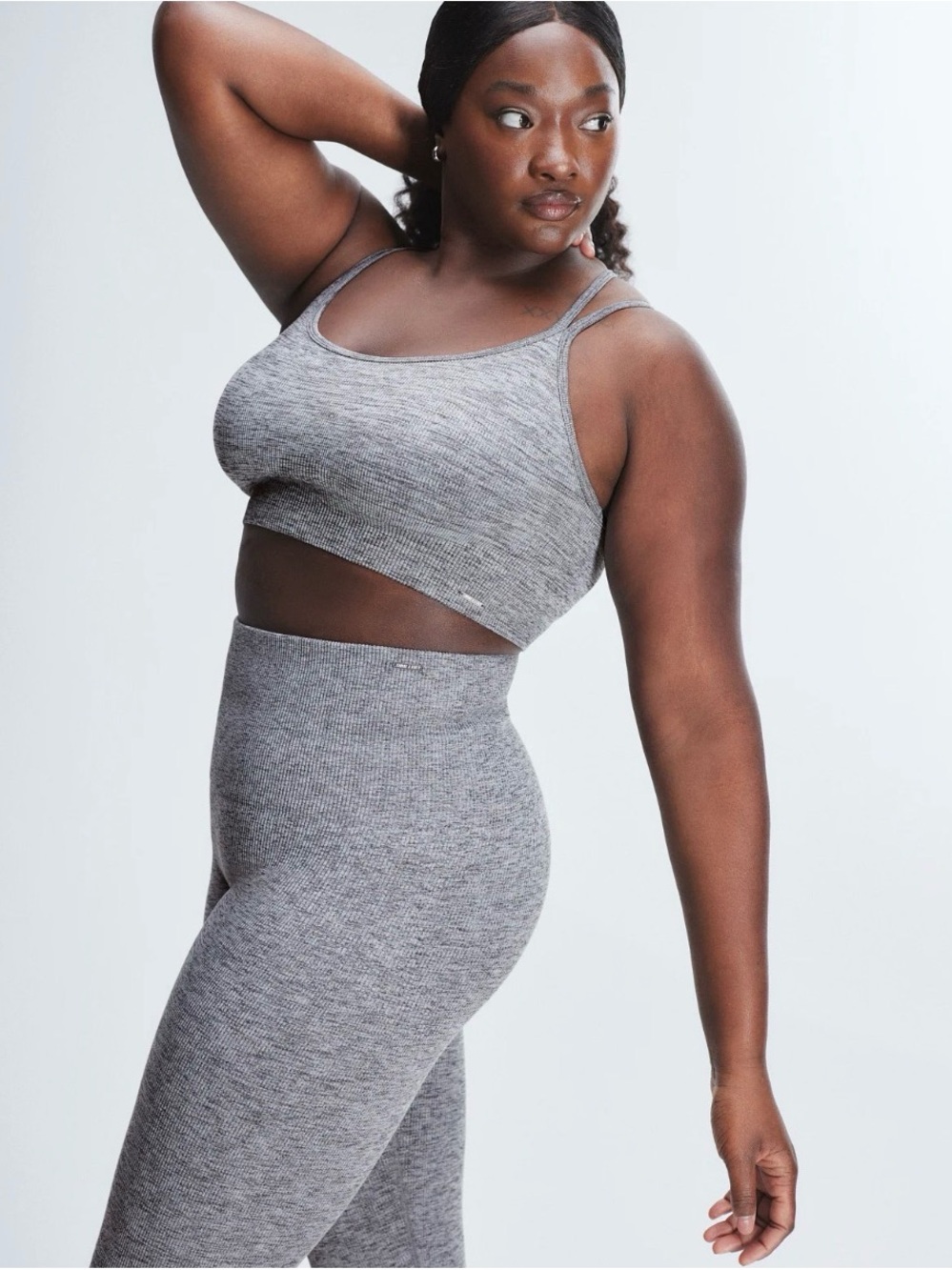 SAVAGE x FENTY // Seamless Rib Sport Low Impact Bra - Heather Grey - Womens 2X